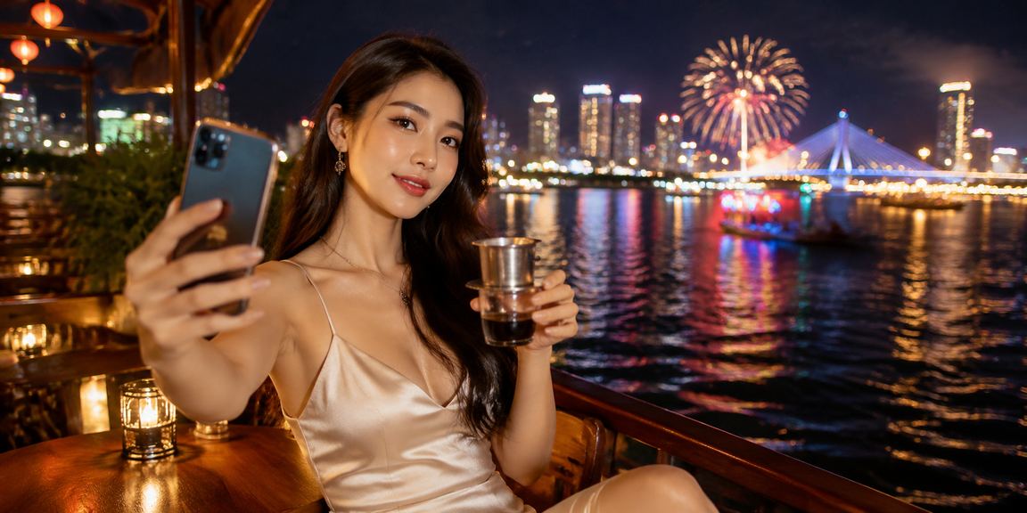 Người dùng tại Đà Nẵng xem casino mobile trong không gian cà phê Việt Nam