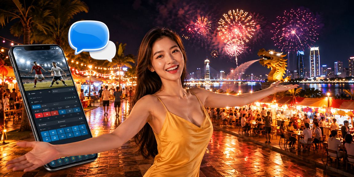 Chợ đêm Đà Nẵng với không khí thể thao sôi động trên màn hình di động