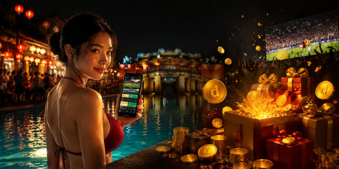 Chợ đêm Hội An với ứng dụng casino minh họa trải nghiệm mobile cao cấp