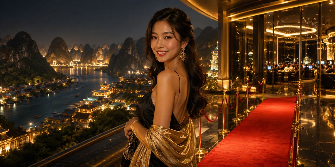 Bối cảnh Ninh Bình với thẻ bài minh họa trải nghiệm casino dành cho người Việt